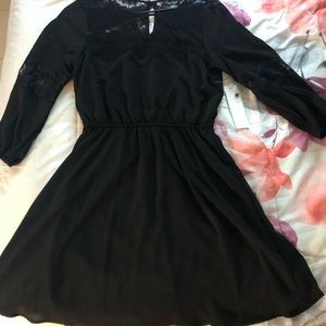 Black two Layer Lace Dress